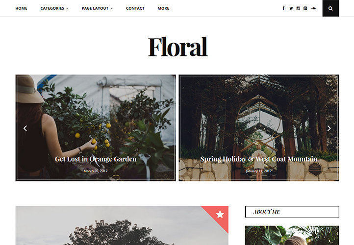 Floral wordpress blog theme