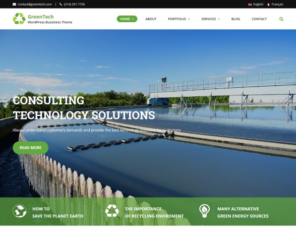 GreenTech Business WordPress Theme