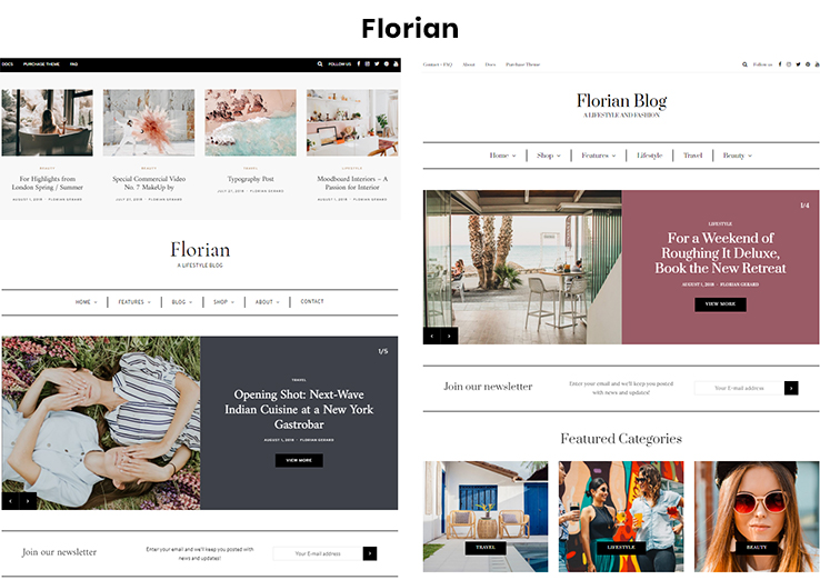 Pipdig alternatives - wordpress blog themes - magnium themes - florian