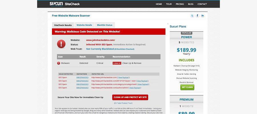 SiteCheck Malware Scanner