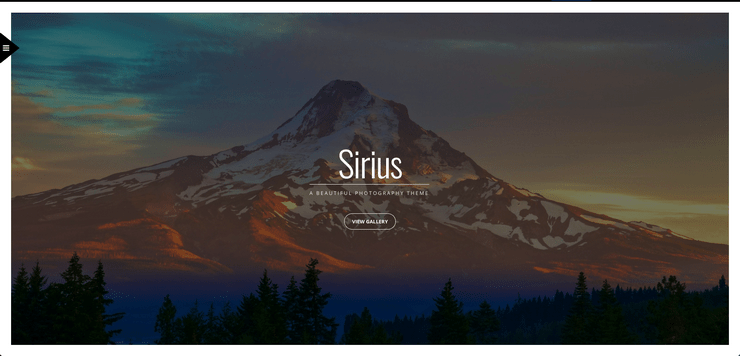 Sirius WordPress photography theme